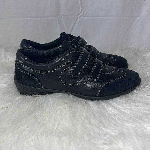 Ecco Cloud 2 Black Leather/Suede Two-Strap Athletic Shoes Sz 40/USA 9-9.5 - Picture 4 of 7